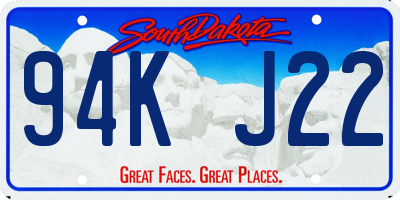 SD license plate 94KJ22