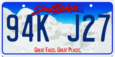 SD license plate 94KJ27