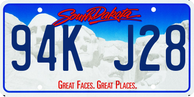 SD license plate 94KJ28