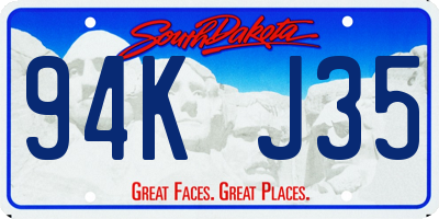 SD license plate 94KJ35