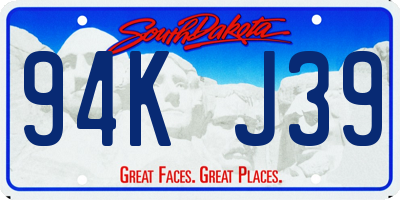 SD license plate 94KJ39
