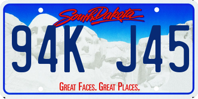 SD license plate 94KJ45