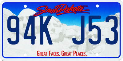 SD license plate 94KJ53