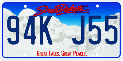 SD license plate 94KJ55