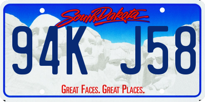 SD license plate 94KJ58