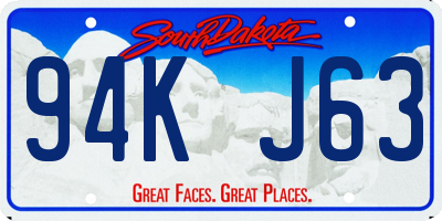 SD license plate 94KJ63