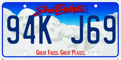 SD license plate 94KJ69