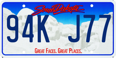 SD license plate 94KJ77