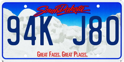 SD license plate 94KJ80