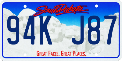 SD license plate 94KJ87