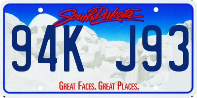 SD license plate 94KJ93