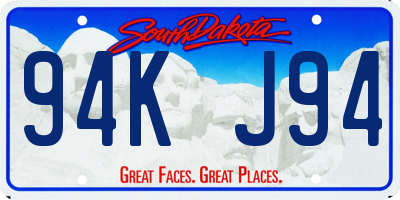 SD license plate 94KJ94