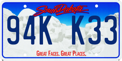 SD license plate 94KK33