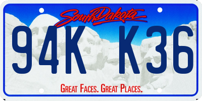 SD license plate 94KK36