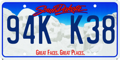 SD license plate 94KK38