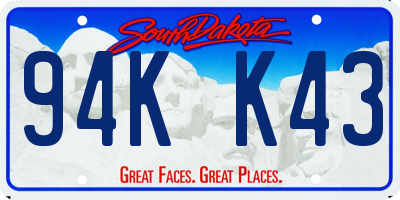 SD license plate 94KK43