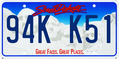 SD license plate 94KK51