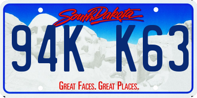 SD license plate 94KK63