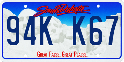 SD license plate 94KK67