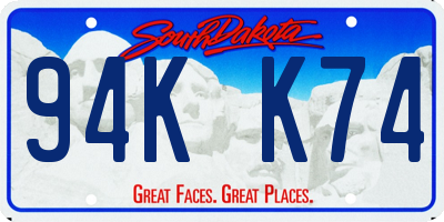 SD license plate 94KK74
