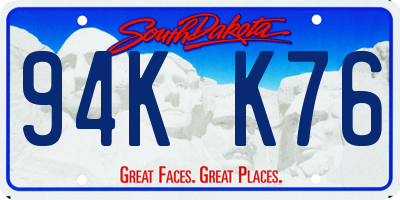 SD license plate 94KK76