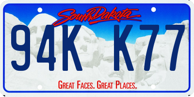 SD license plate 94KK77