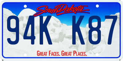 SD license plate 94KK87