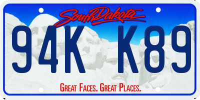 SD license plate 94KK89