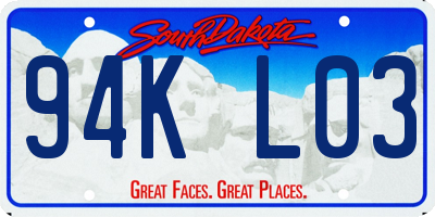 SD license plate 94KL03