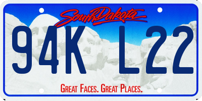 SD license plate 94KL22