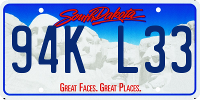 SD license plate 94KL33