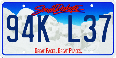 SD license plate 94KL37