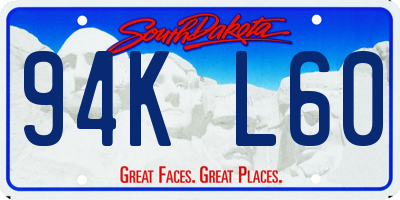 SD license plate 94KL60