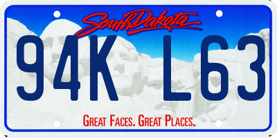 SD license plate 94KL63