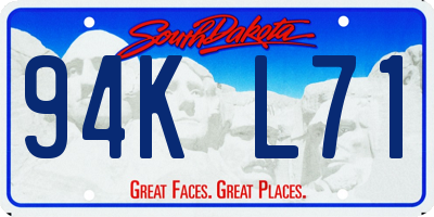SD license plate 94KL71