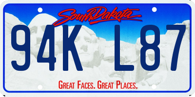 SD license plate 94KL87
