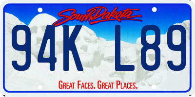SD license plate 94KL89