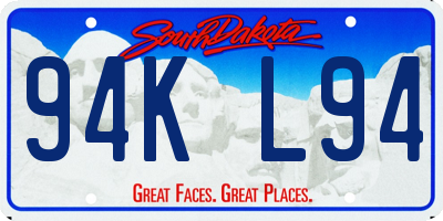 SD license plate 94KL94