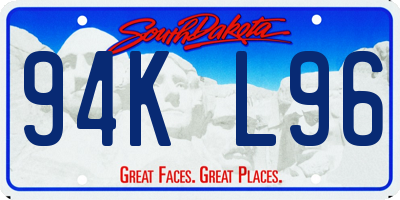 SD license plate 94KL96