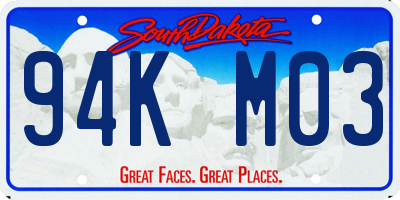 SD license plate 94KM03