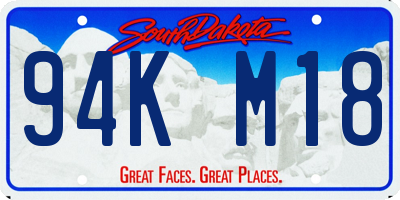 SD license plate 94KM18