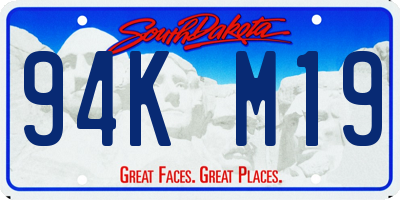 SD license plate 94KM19