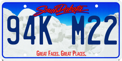 SD license plate 94KM22