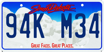 SD license plate 94KM34