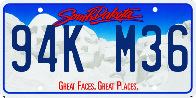 SD license plate 94KM36