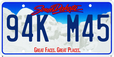 SD license plate 94KM45