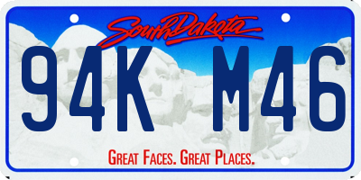 SD license plate 94KM46