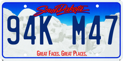 SD license plate 94KM47