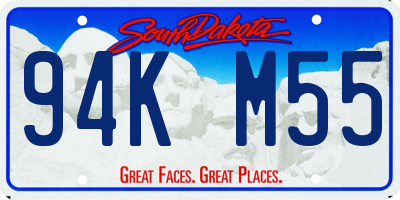 SD license plate 94KM55