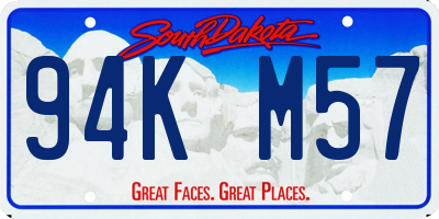 SD license plate 94KM57